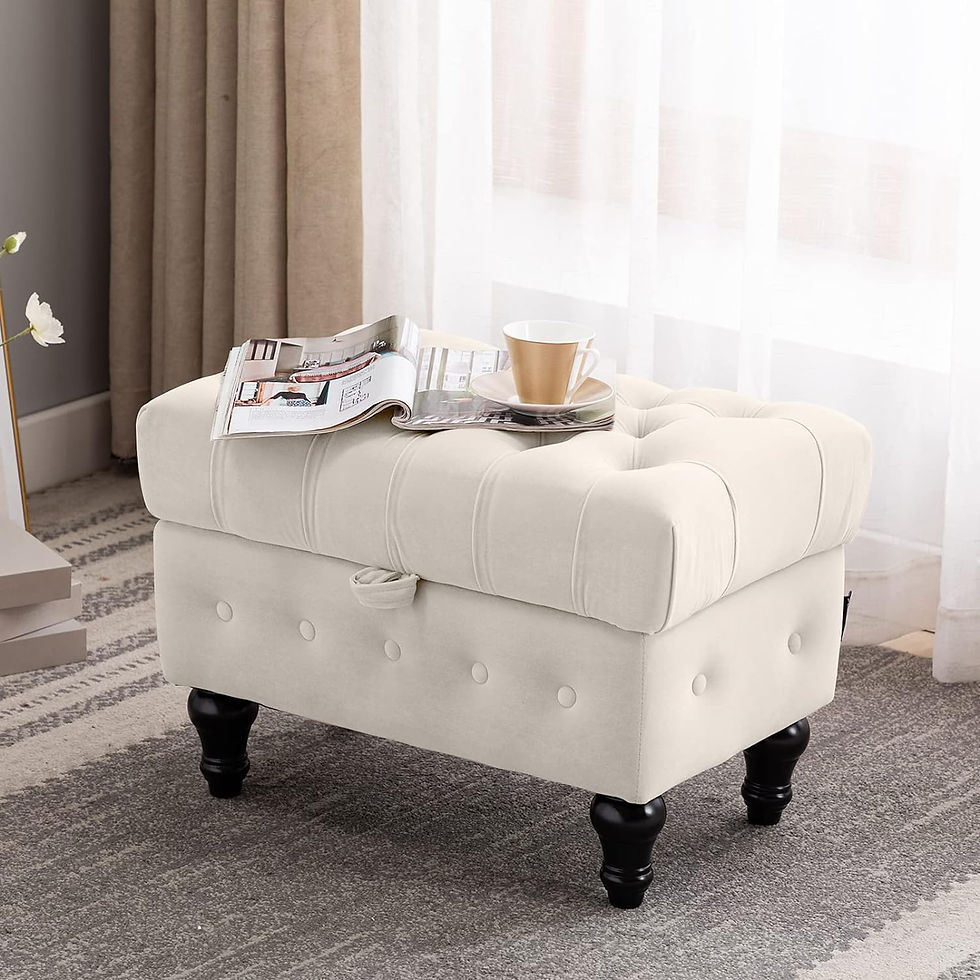 収納スツール 脚付き オットマン ベージュ