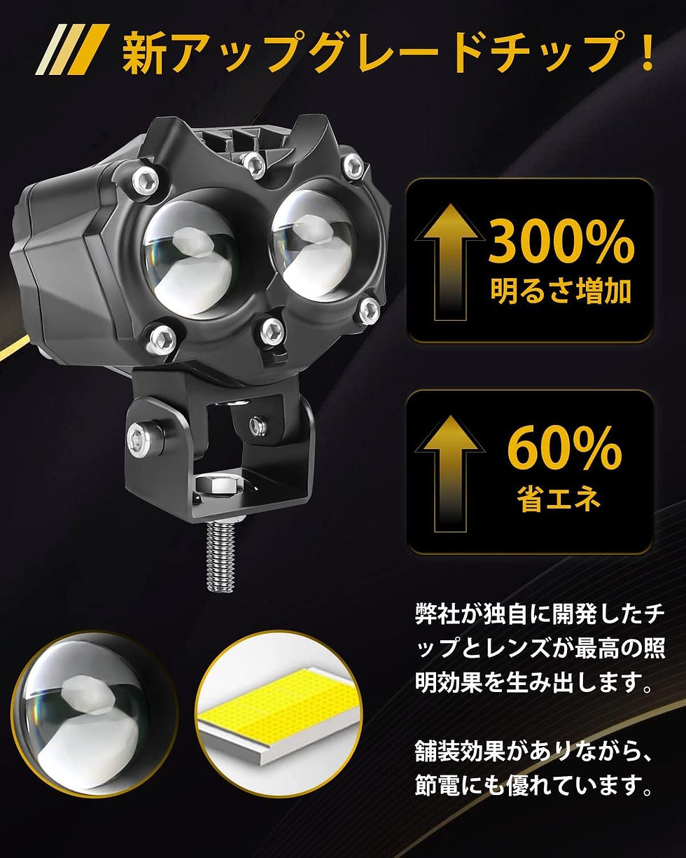 サムネイル： フォグランプ バイク ワークライト 作業灯