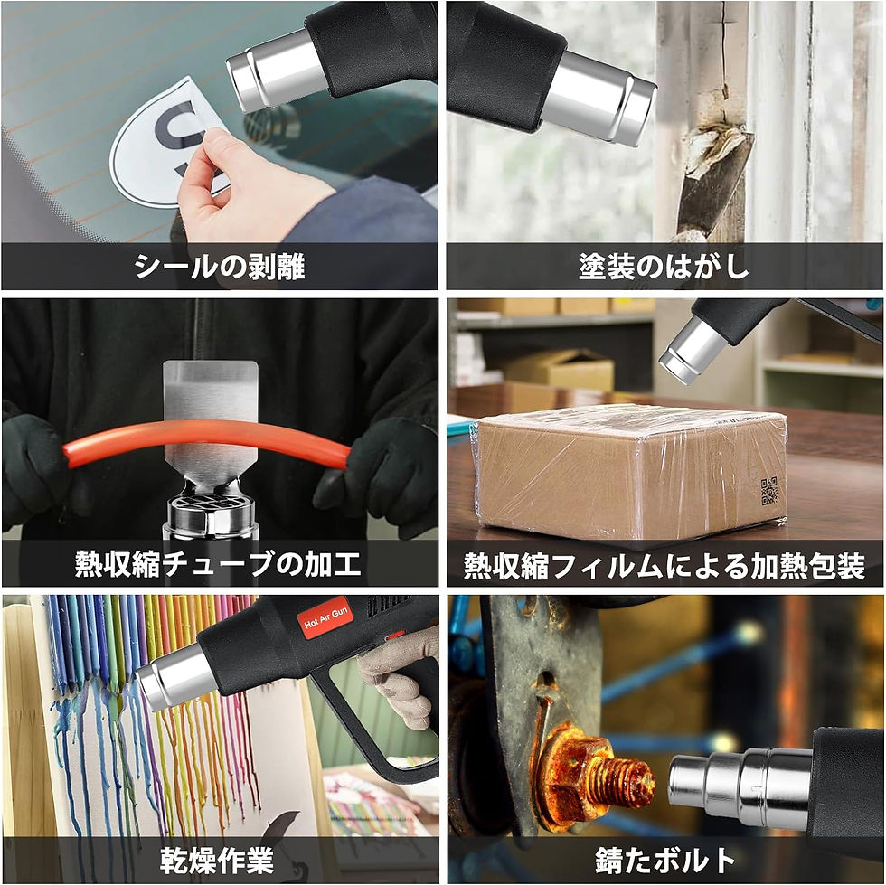サムネイル： ヒートガン ホットガン 2000Ｗ 無段階調温 2段階風量