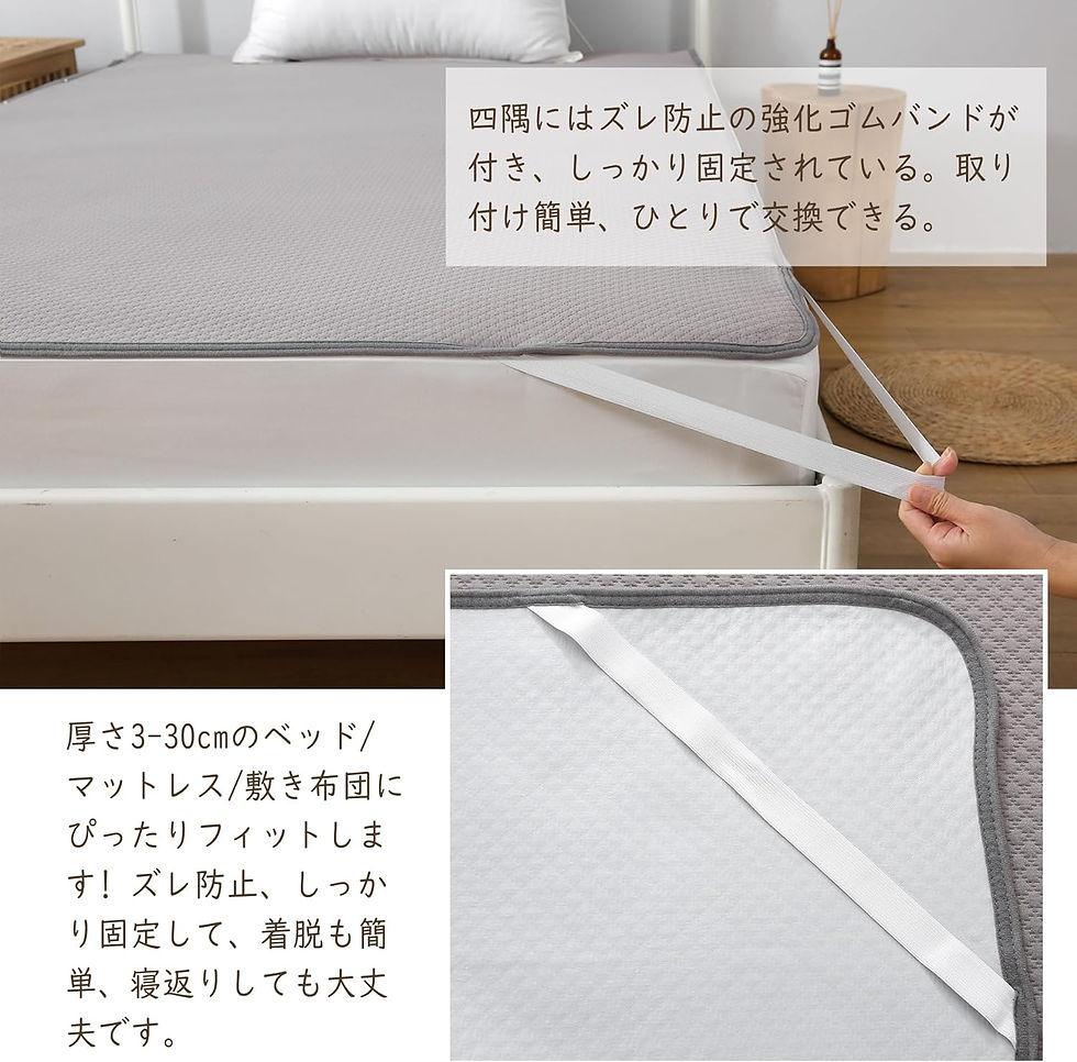 サムネイル： 防水シーツ 綿100％ 吸湿グレー