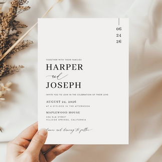 Trending Typography Minimalist Wedding Invitation
