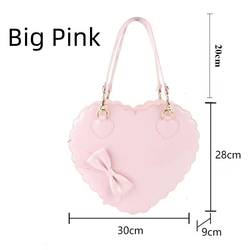 Thumbnail: Heart-Shaped Plush Handbag for Women – Cute Lolita Style Shoulder Bag with Bow,