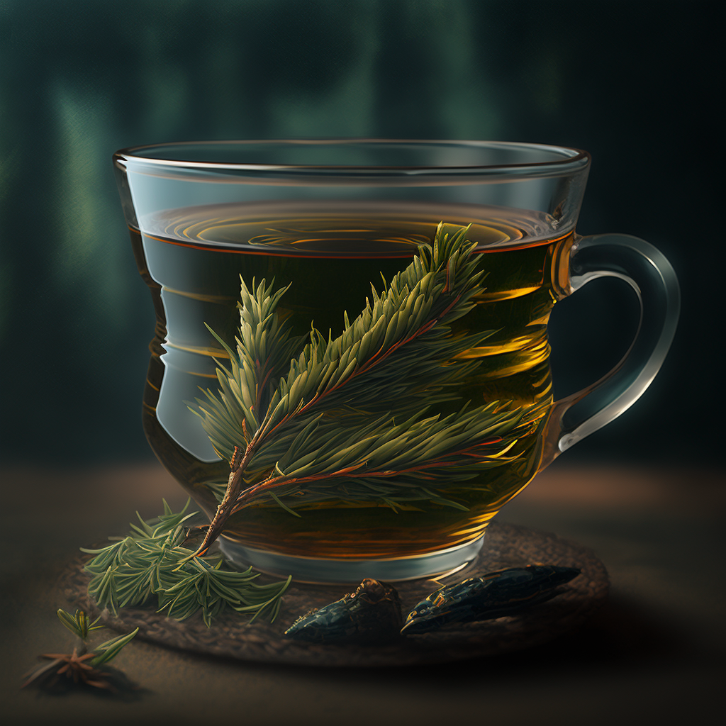 Pine tea on a cold day Pine tea has been loved since ancient times