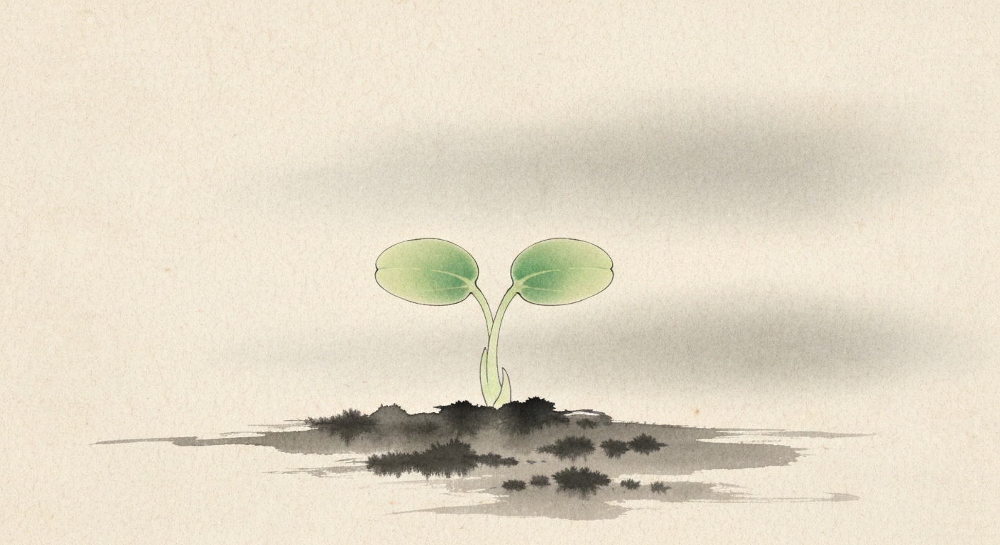 双葉——土から出る最初の命