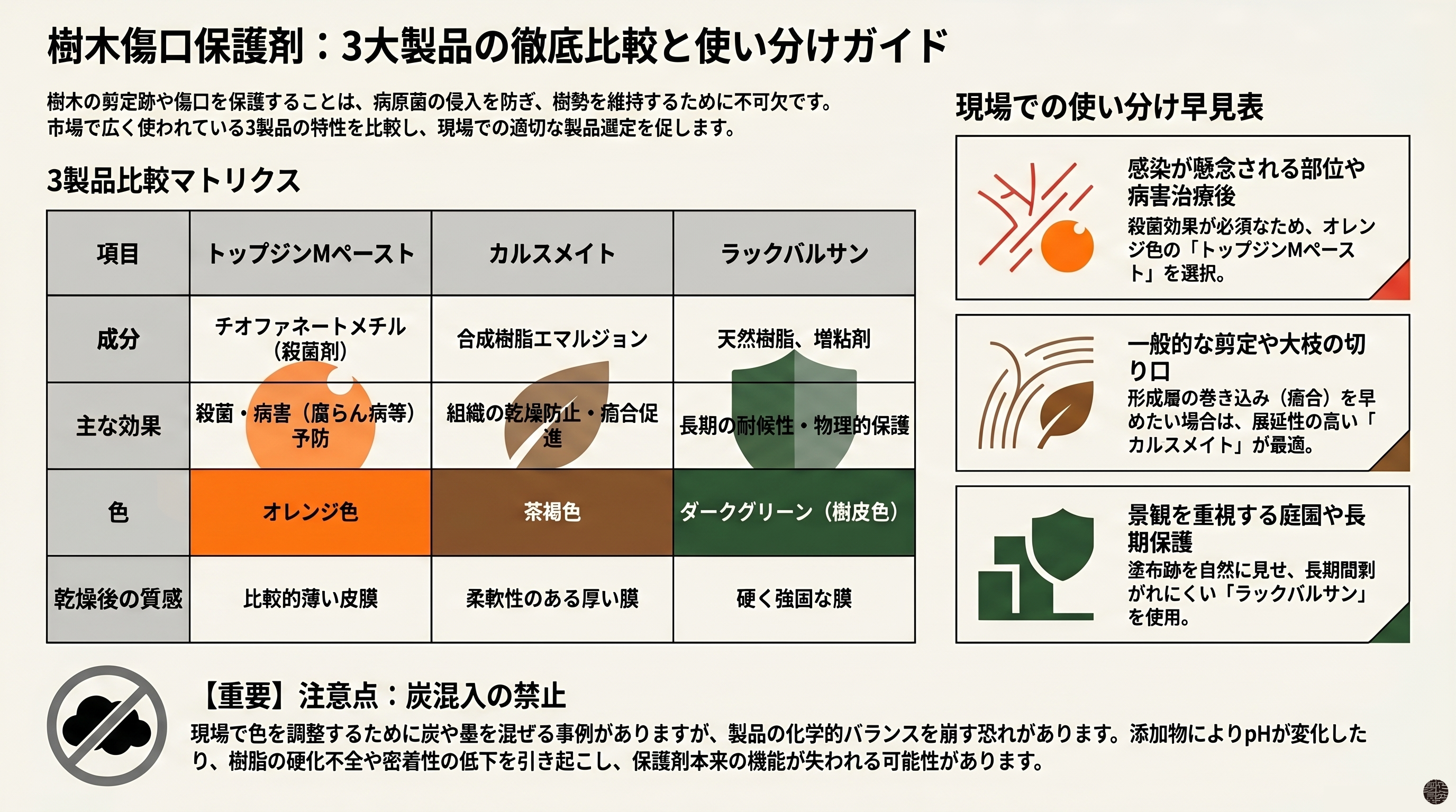トップジンM・カルスメイト・ラックバルサン比較表