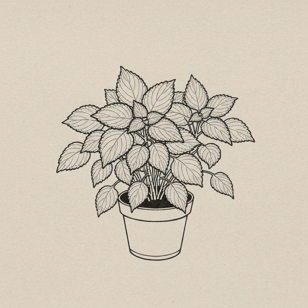 コリウス 鉢植え 栽培 墨絵 カラーリーフ