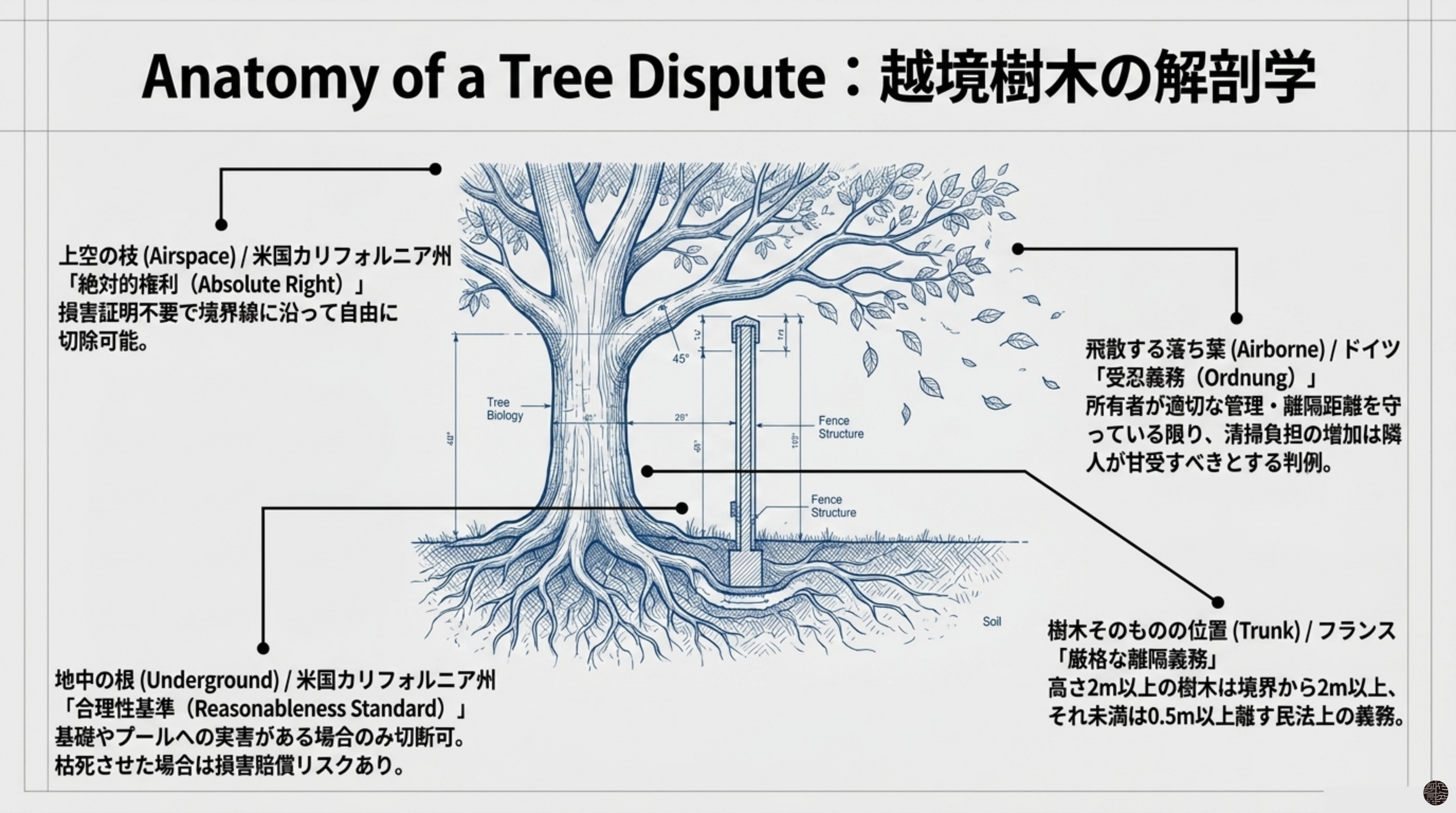 越境樹木の解剖学 — 米国・ドイツ・フランスの法律比較