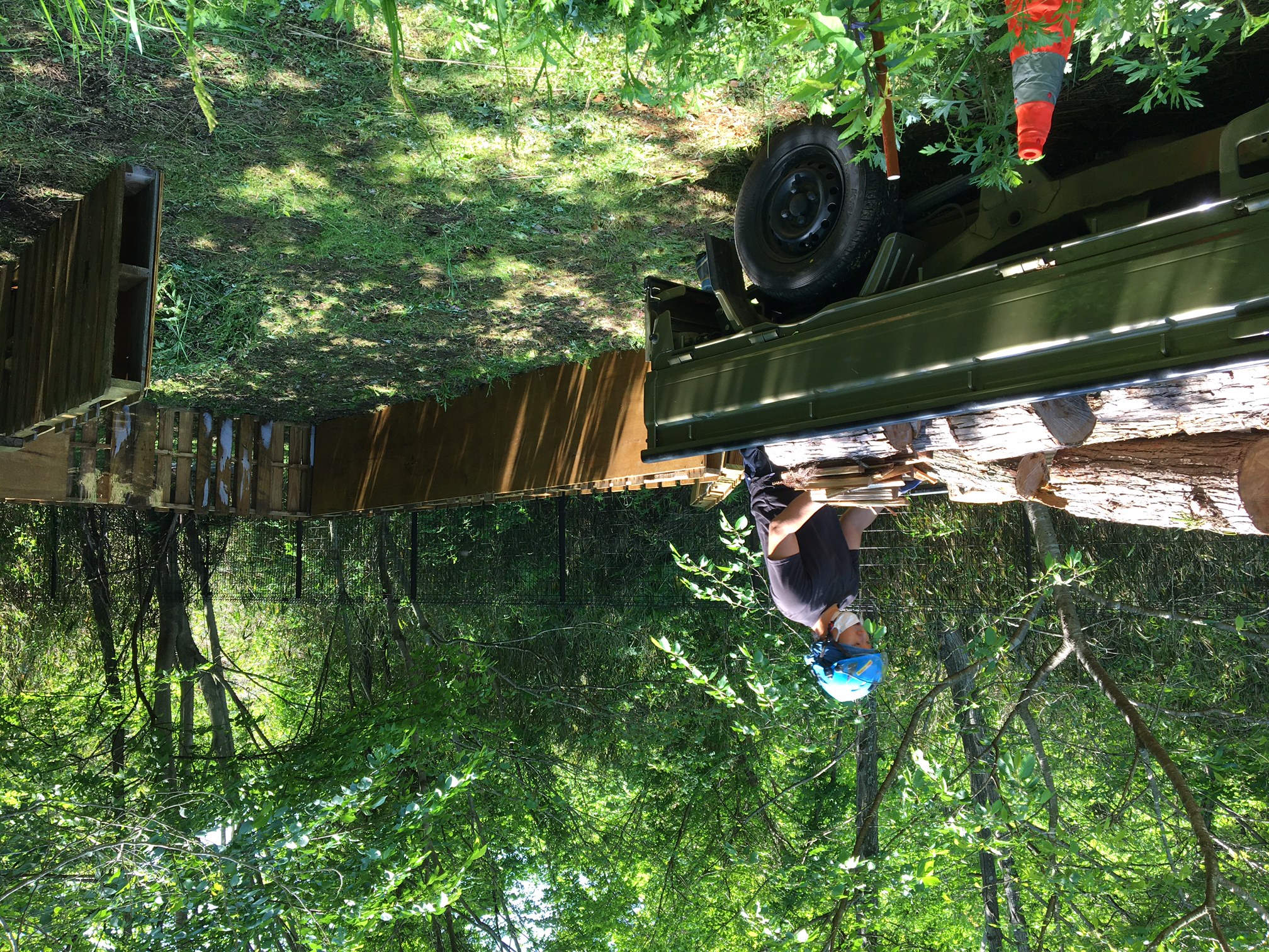 Eco-stack step 4: completed observation structure — Sentei-ya Sora, Mie