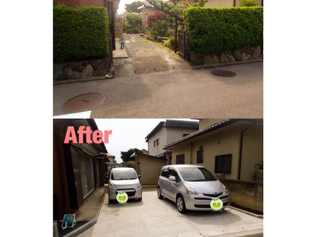 津市外構工事|お庭リフォーム駐車場施工事例