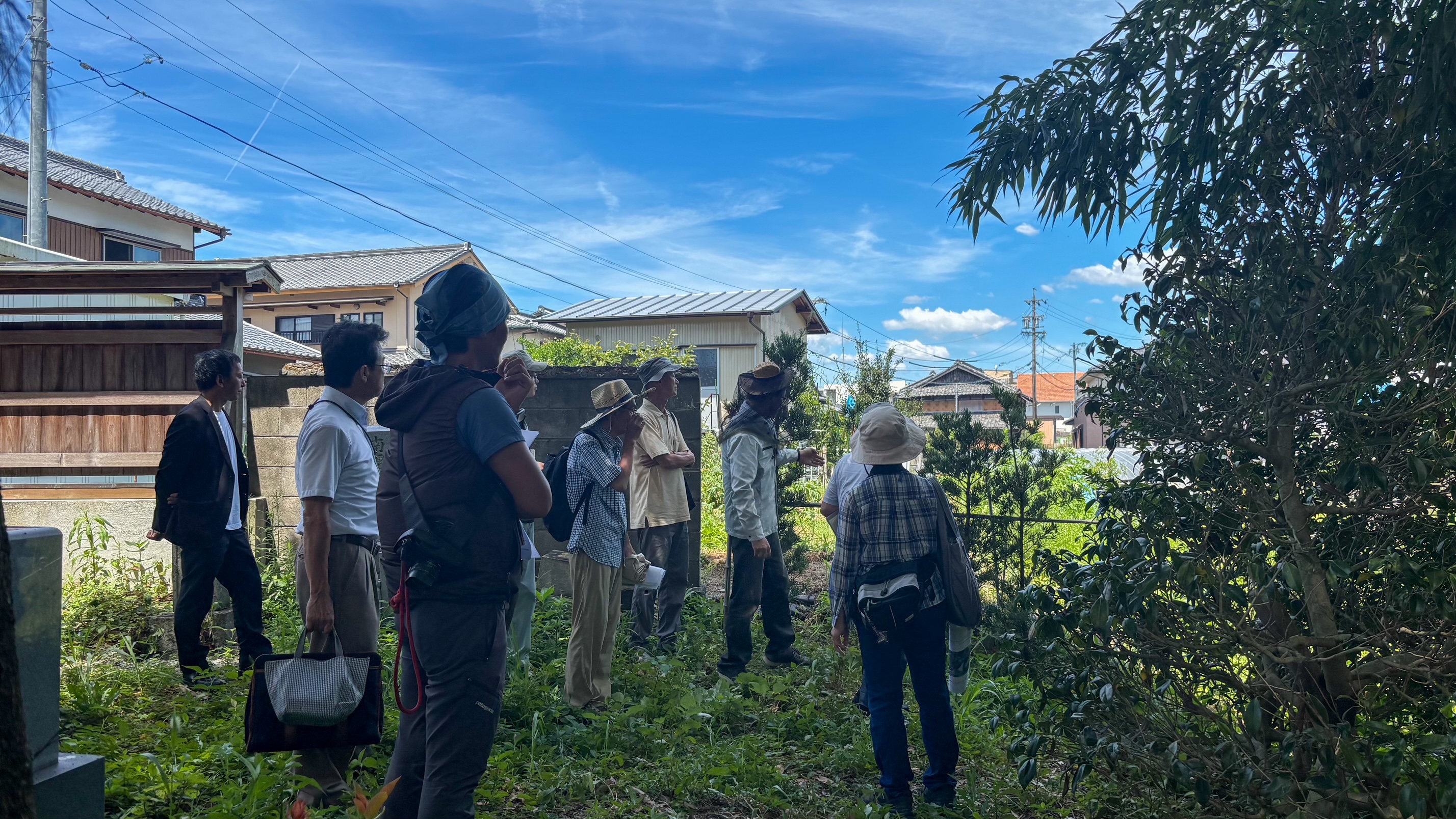 Field inspection at Hōin-ji bamboo forest for Kameyama Biodiversity Coexistence Area certification, with city officials and reviewers