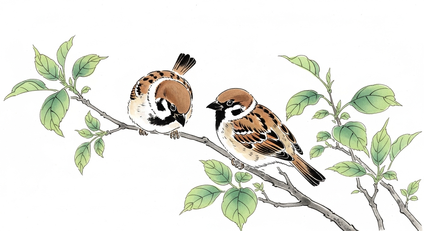 スズメ 庭の木 野鳥 剪定屋空