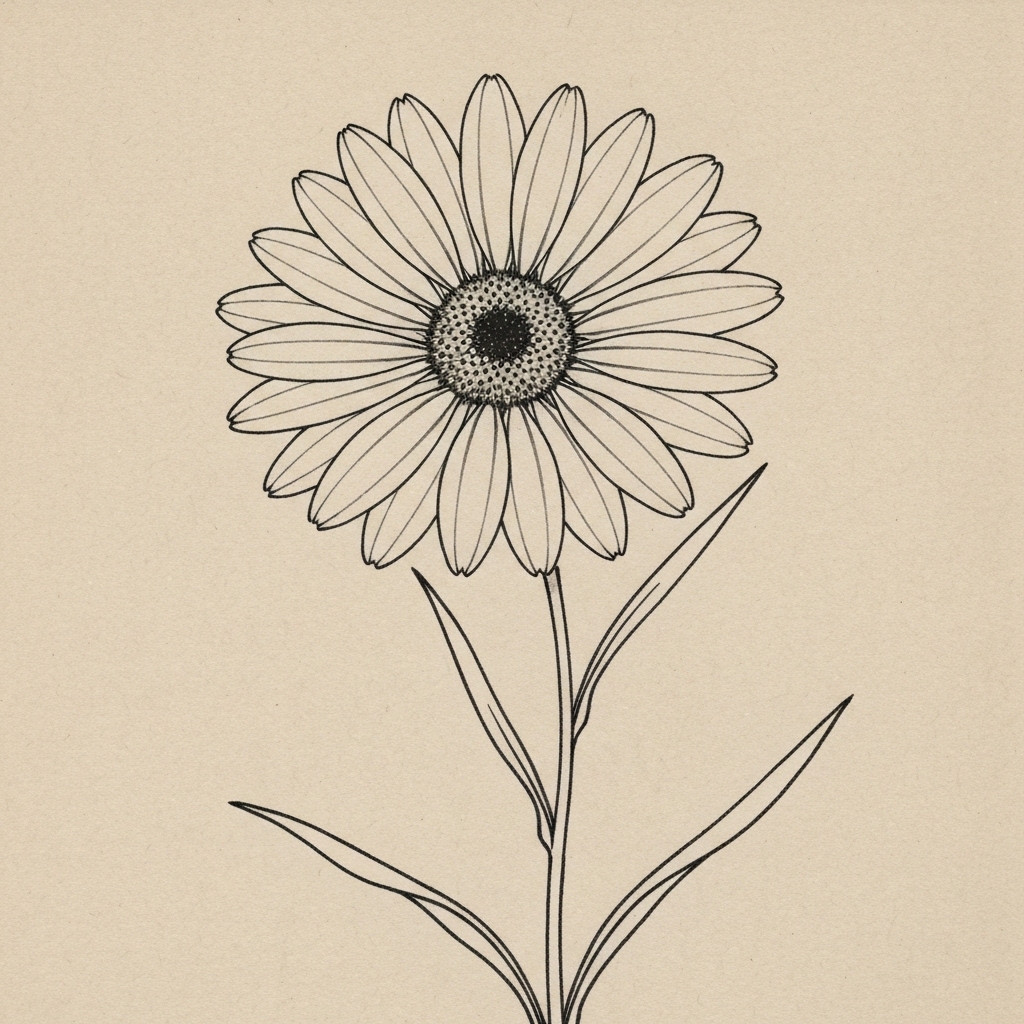 アークトチス 花 すじ模様 墨絵 キク科