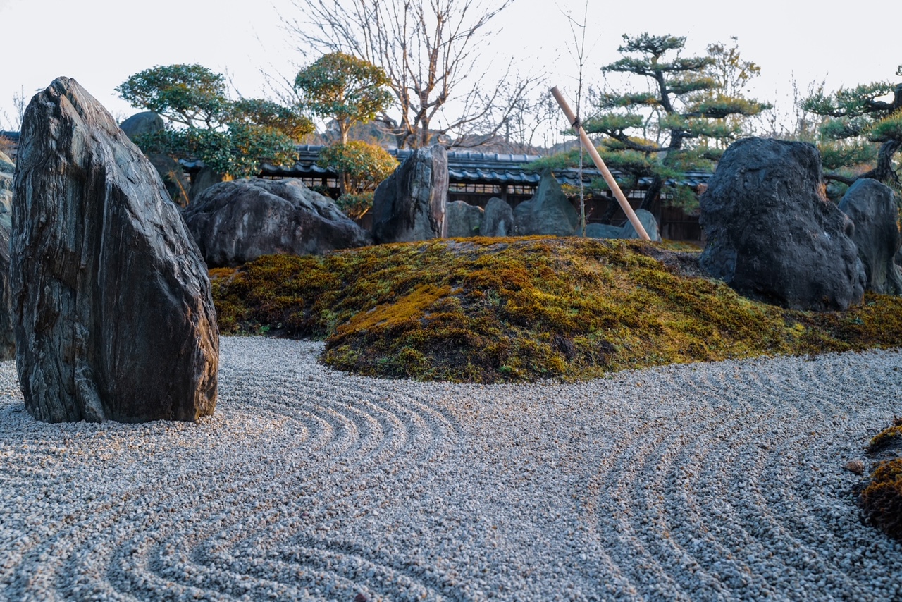 Traditional Japanese garden along the Ise Province garden trail, Mie Prefecture