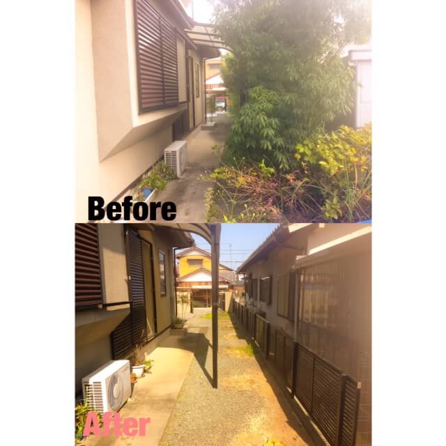 津市 カシ 伐採 間引き 雑草対策 剪定屋空