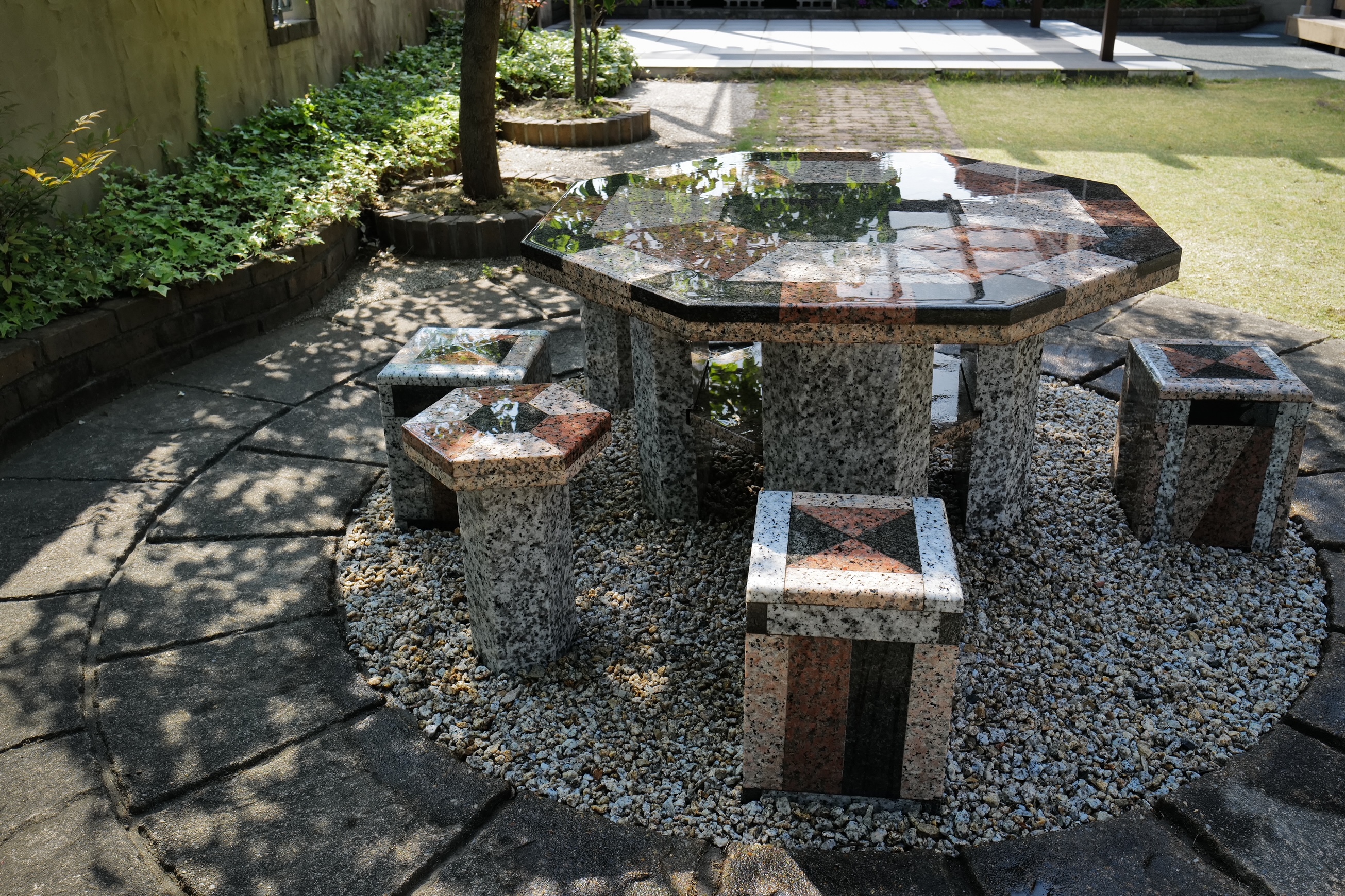 Granite garden table relocation Yokkaichi Japanese garden senteiyasora
