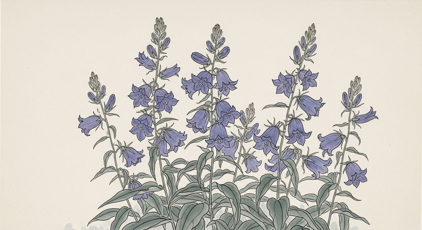 カンパニュラ 水墨画スタイル 風鈴草 剪定屋空