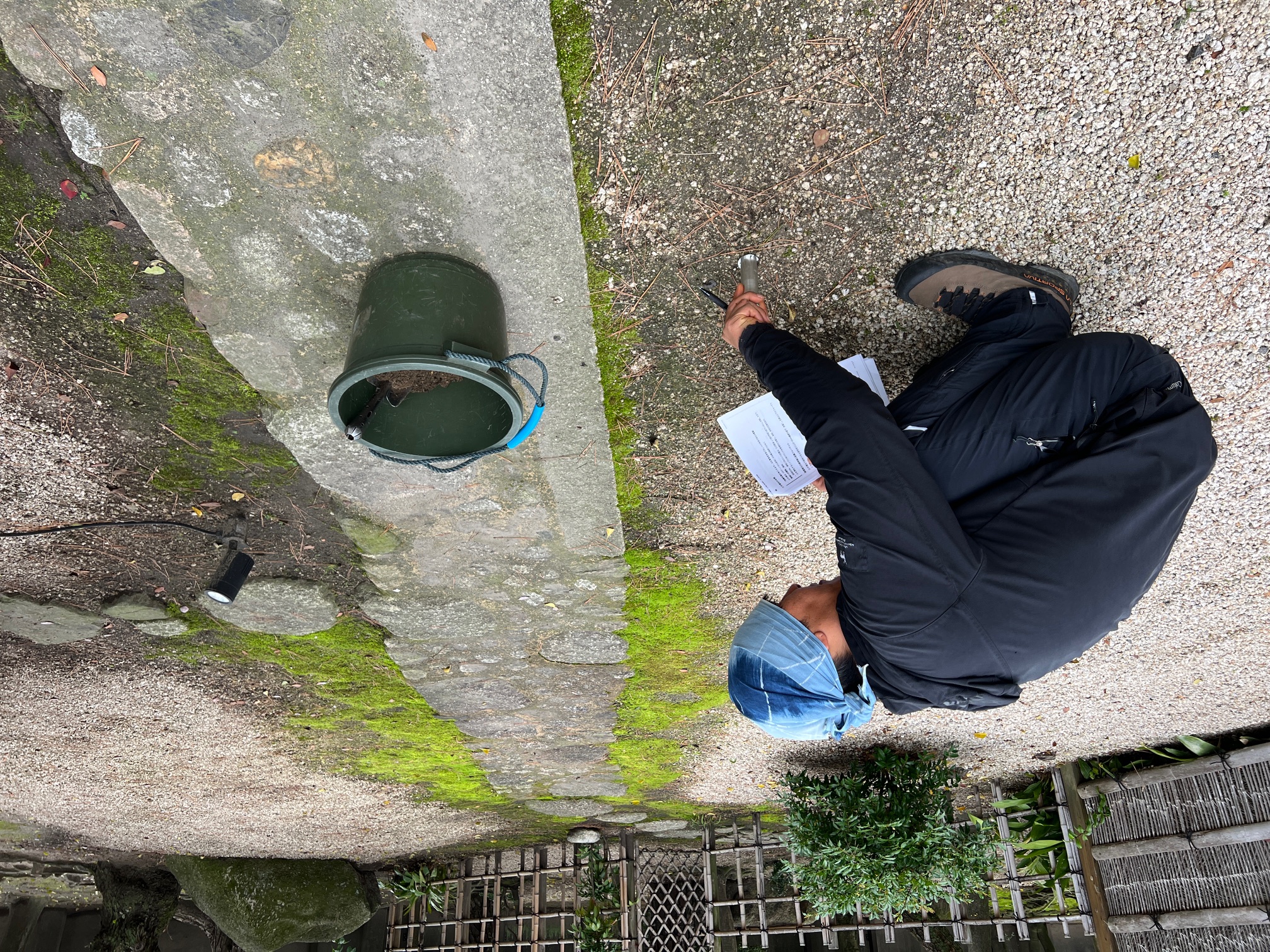 山中式土壌硬度計を使った四日市市尾上別荘での現場計測