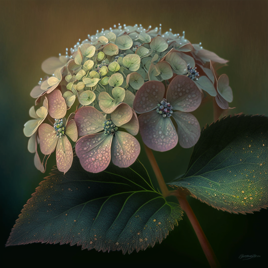 Midjourney AI garden design: hydrangea-themed landscape concept — Sentei-ya Sora