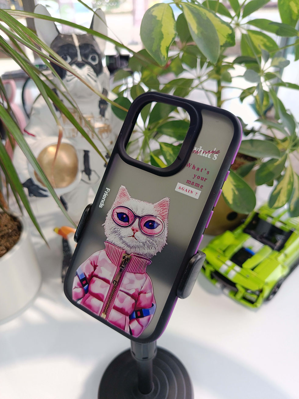 Küçük resim: iPhone Pembe Kedili Dijital Baskılı Kılıf 13/14/15/16