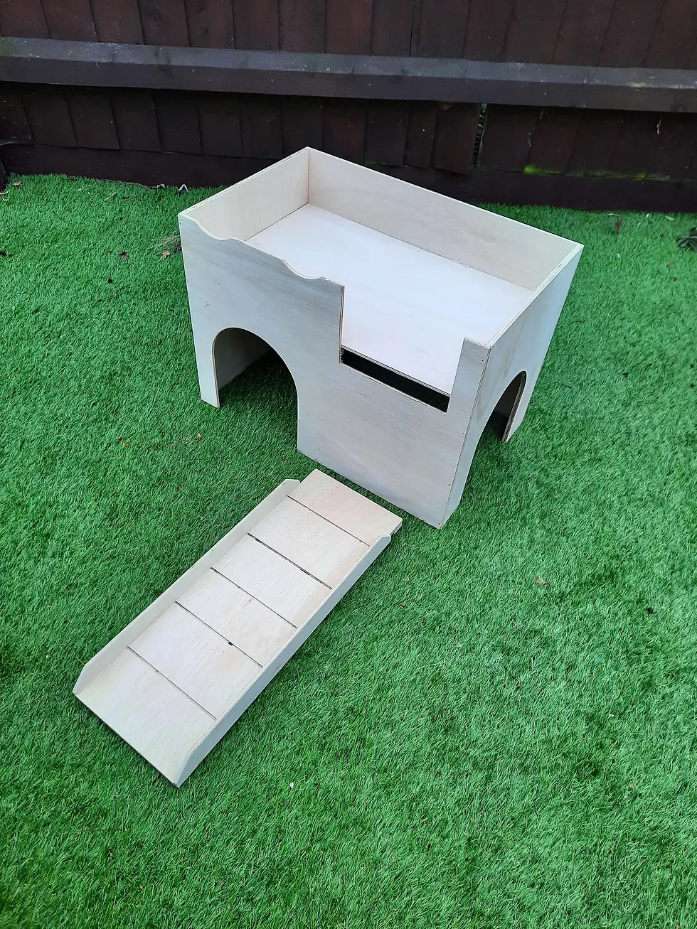 Thumbnail: Large Two-Storey Rabbit Castle Shelter with Removable Hayrack