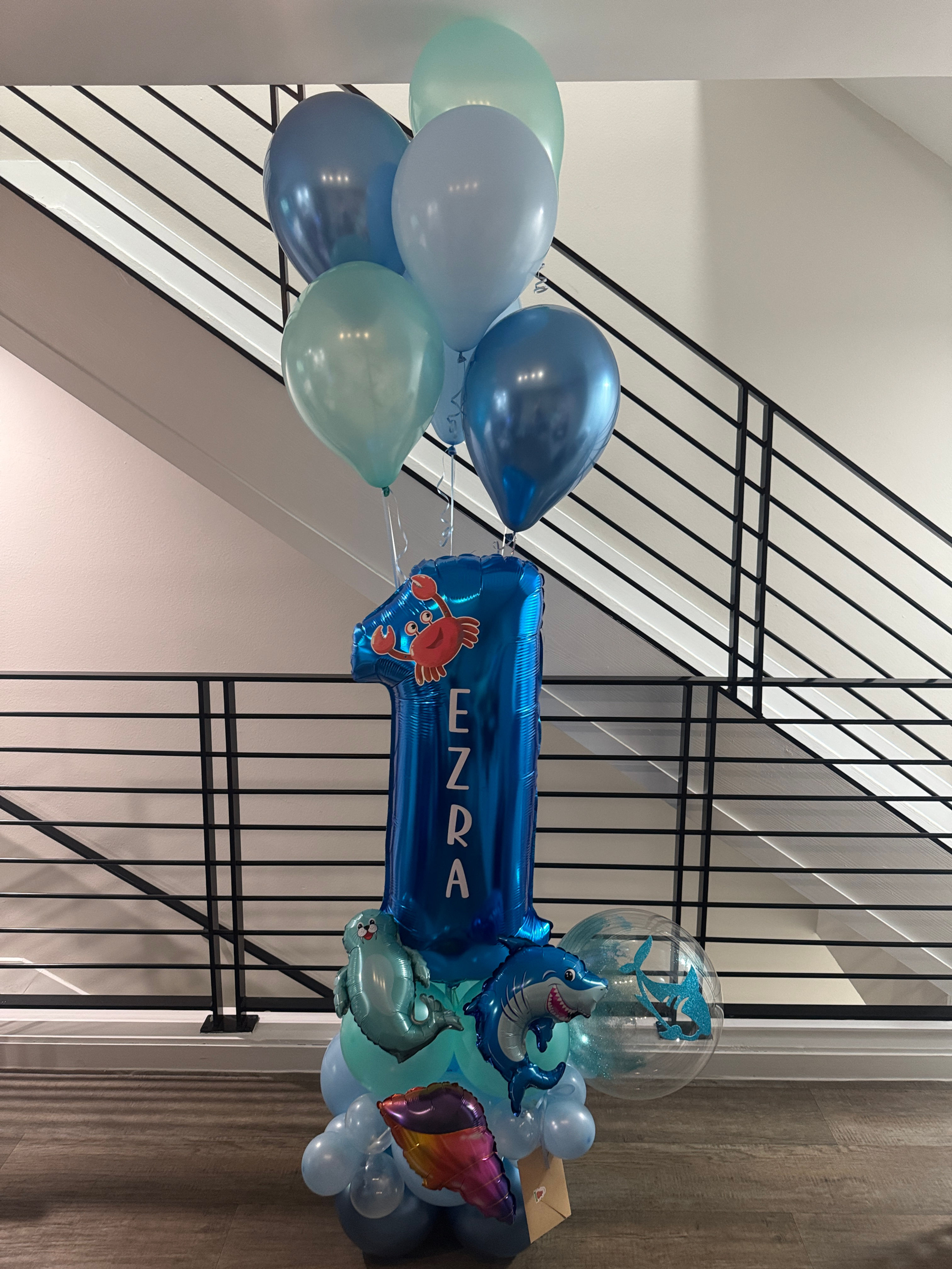 Single Number Balloon Sculpture Under the Sea Theme