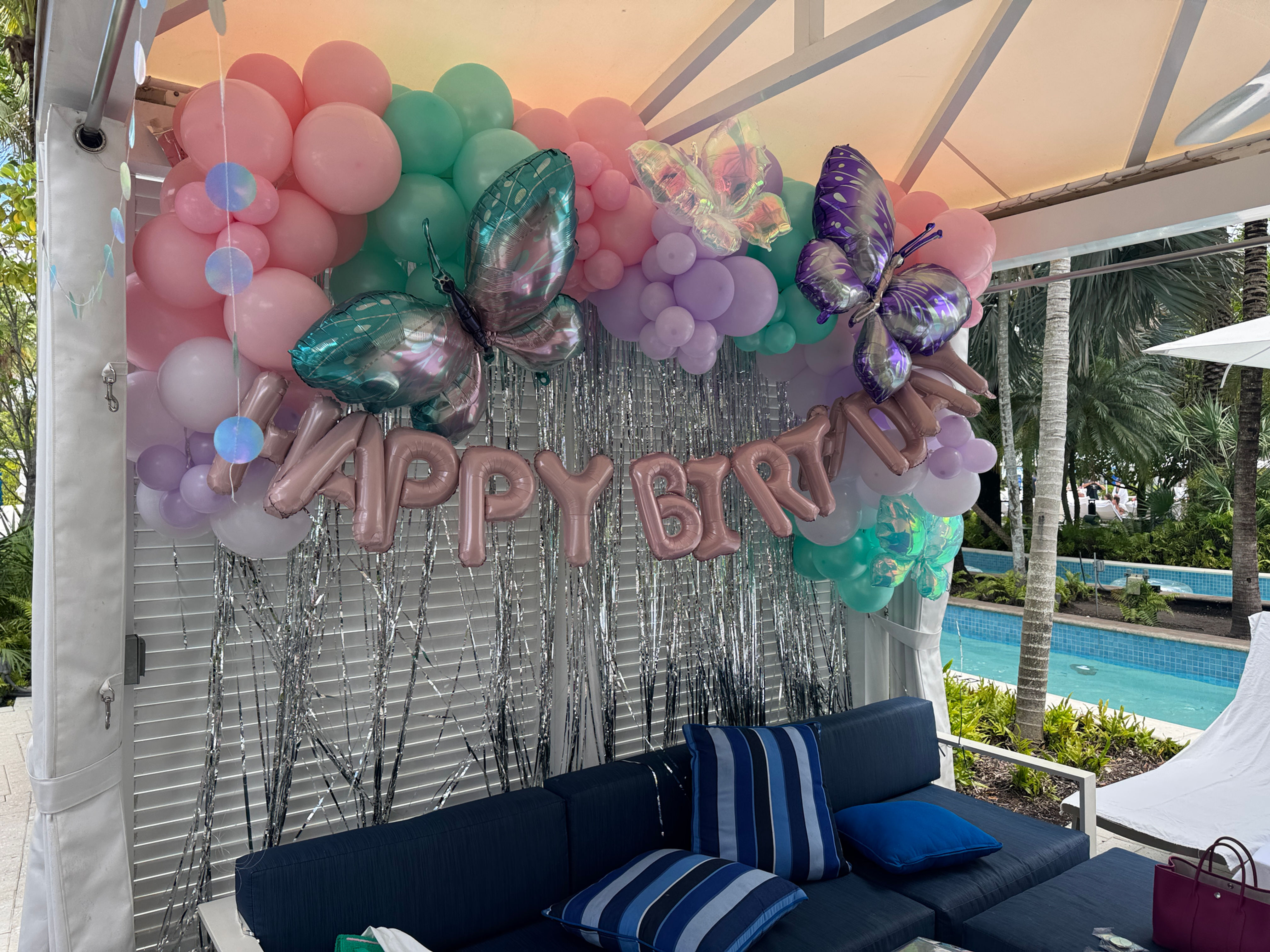  Turquoise Butterfly Cabana Set Up   