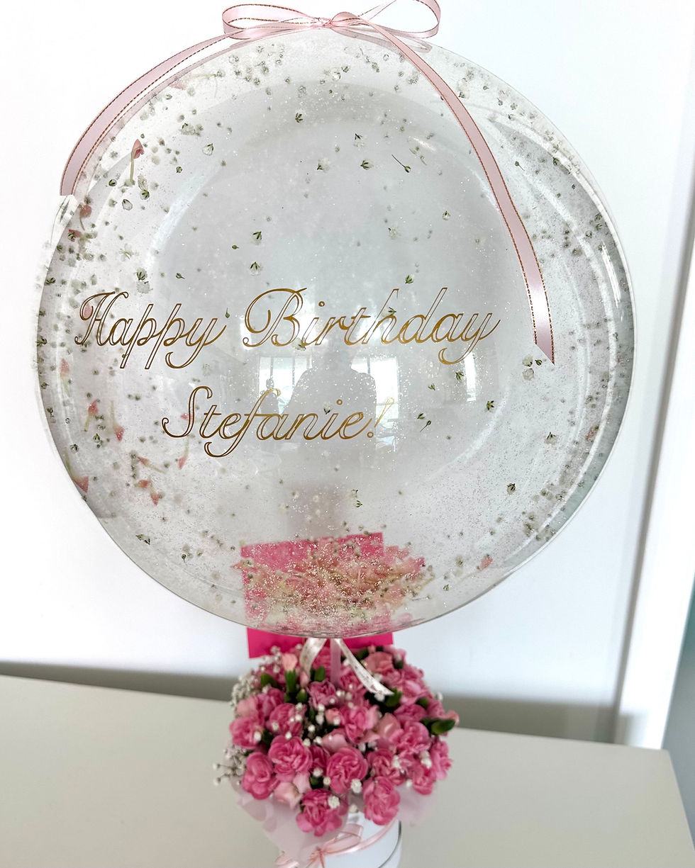 Thumbnail: Glitter Balloon with Flowers Inside in a Small Flower Box 