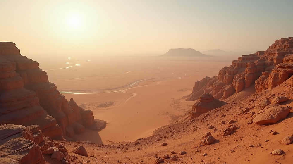 High angle view of rocky Agafay Desert landscape near Marrakech