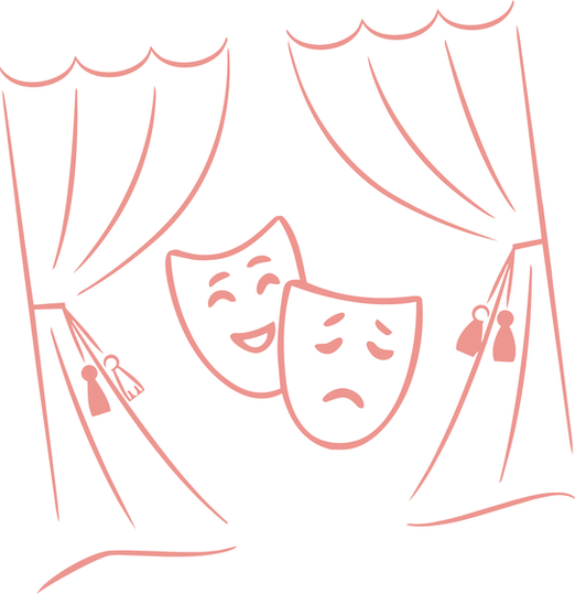 Theatervorhang mit Masken