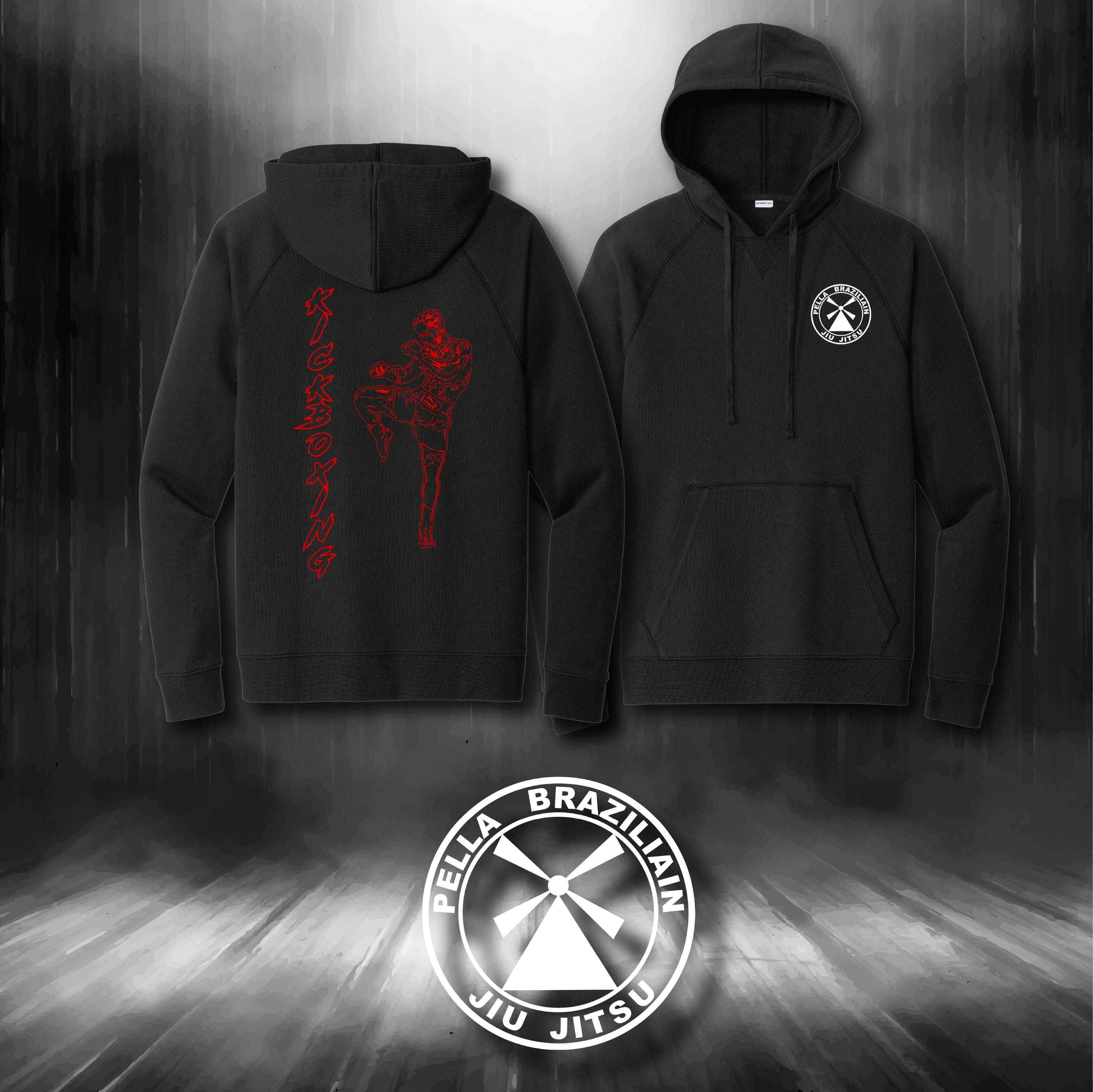 Pella BJJ Male Kickboxer Sport-Tek Hoodie
