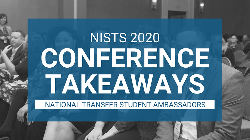 Blog cover photo featuring the post title over a black and white photo of the four 2020 transfer student ambassadors.