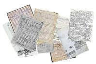 feuilles manuscrites corrigées et raturées