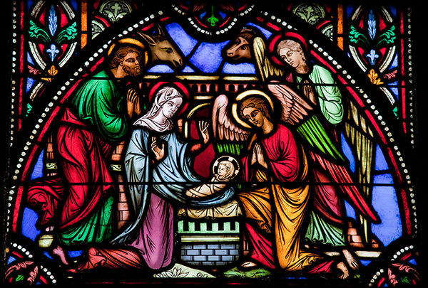 Nativité en vitrail