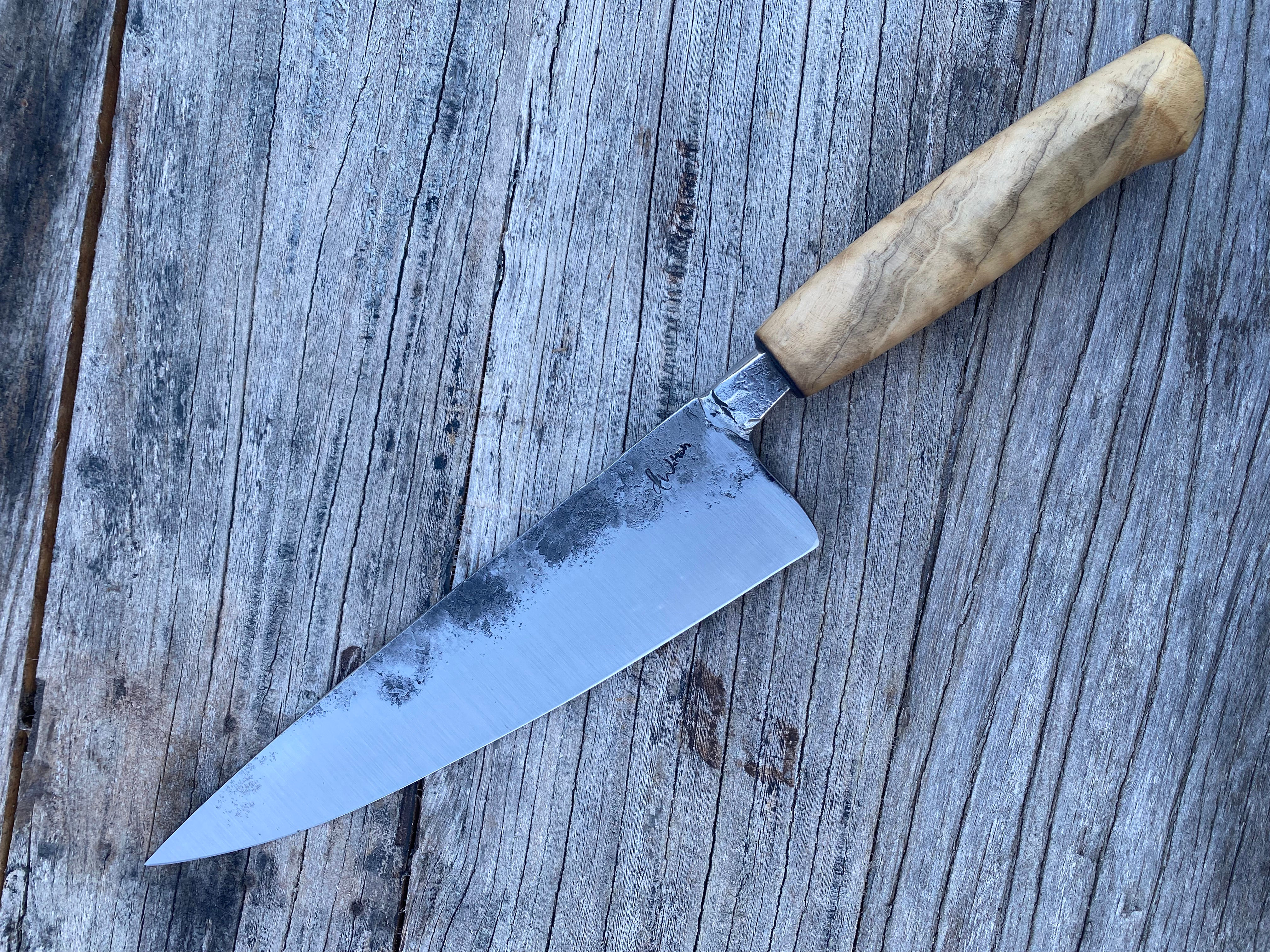 High carbon, semi integral chef knife