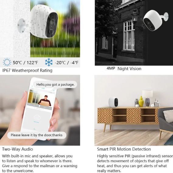 Thumbnail: WiFi Ubox Battery Outdoor Camera 4MP IP67