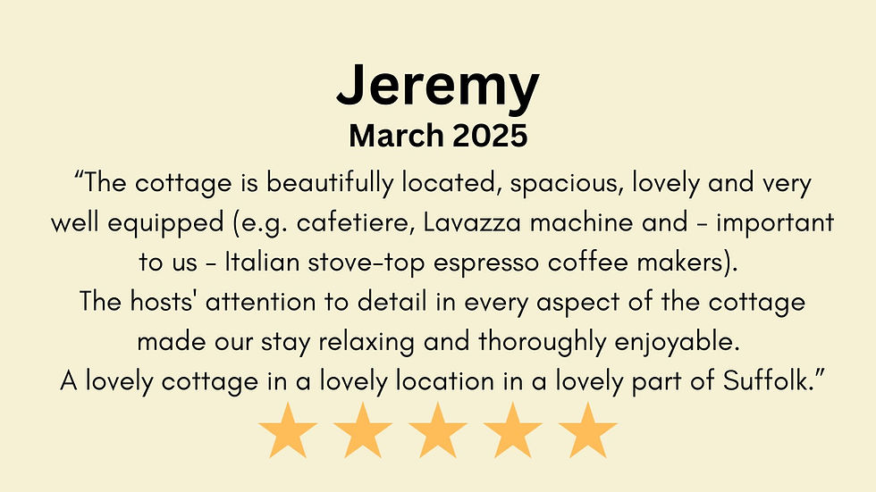 We love Orford and Christina's place was perfect for a trip with friends for a few days -