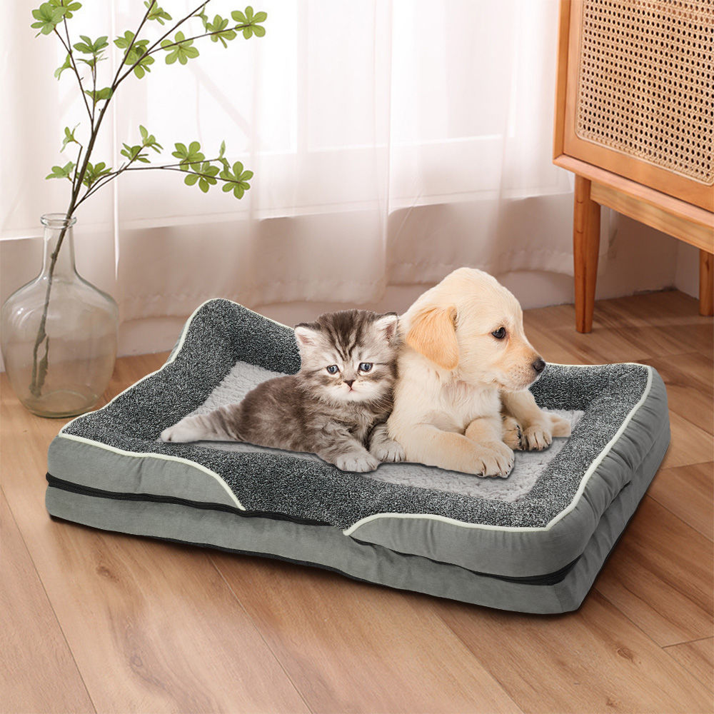 Voltsify Anti-Slip Orthopedic Pet Bed with Removable Zipper Cover, Elevated Pill