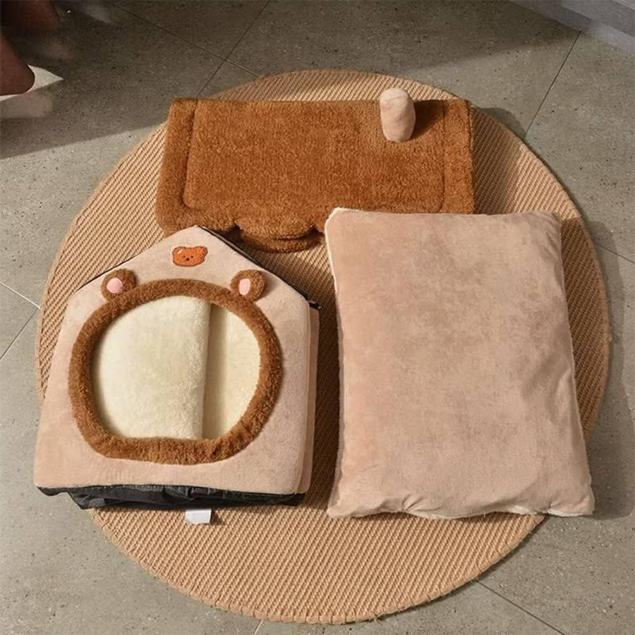 Thumbnail: Foldable Pet House Removable Washable Cat House Puppy Cave Sofa Pet Bed House fo