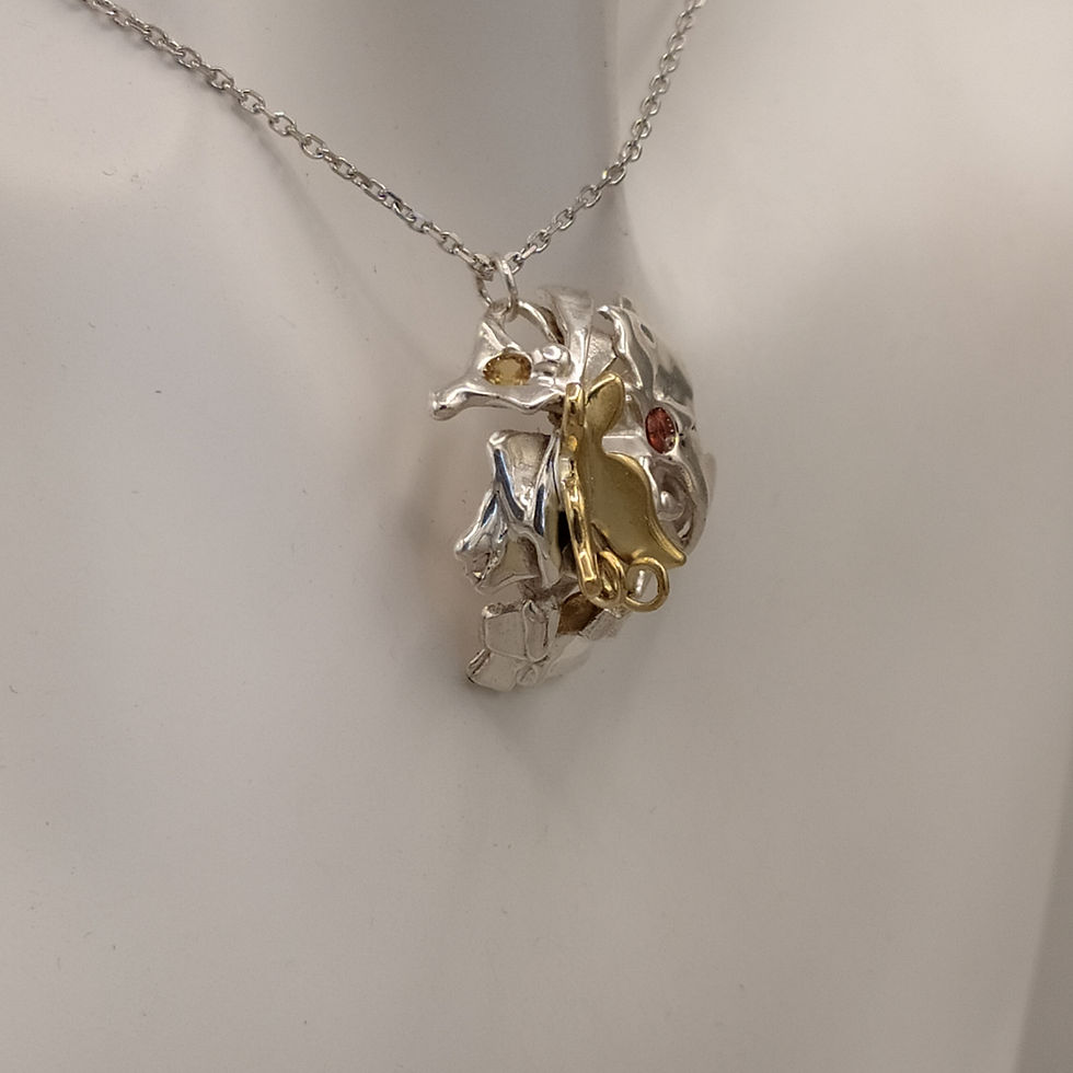 Miniature : Pendentif argent 925°, pierres synthétiques