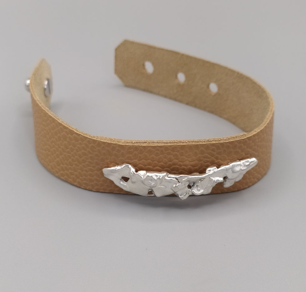 Miniatura: Pulsera de cuero, diseño de plata 925°.