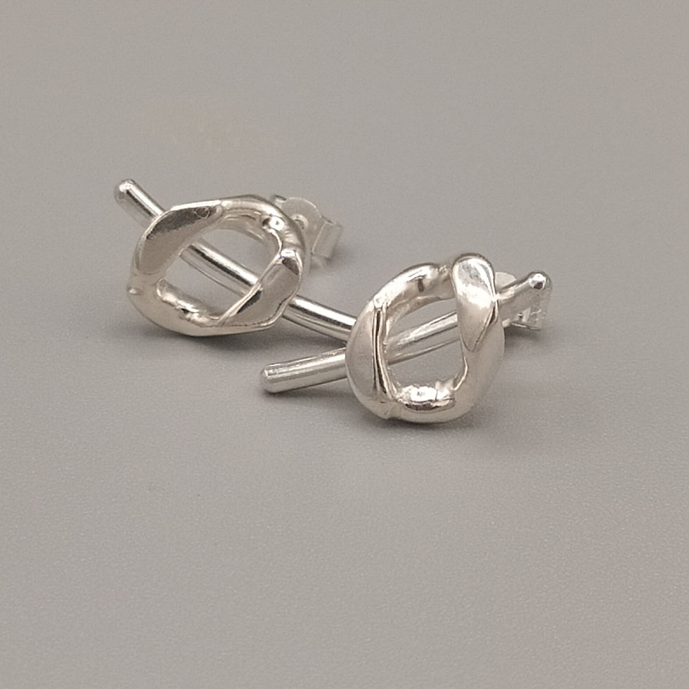 Miniatura: Pendientes de eslabones de plata 925°.