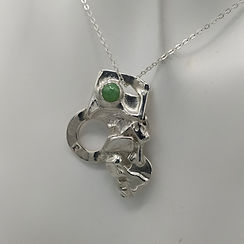pendentif argent calcédoine