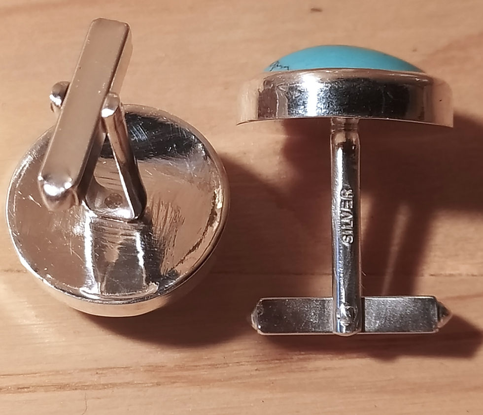 Thumbnail: Boutons de manchette argent 925°, turquoises