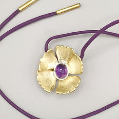 pendentif fleur laiton améthyste