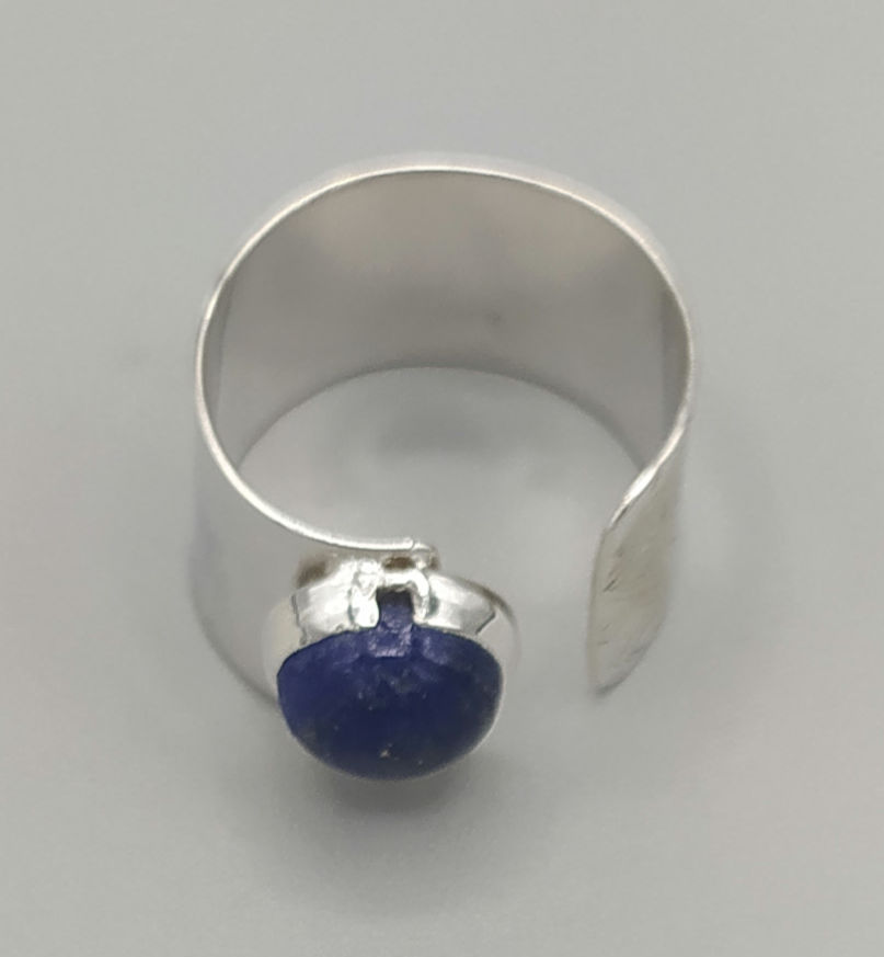 Miniatura: Bague bandeau argent 925°, Lapis Lazuli