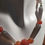 Miniature : Collier perles de cornalines, agates grises, fermoir argent