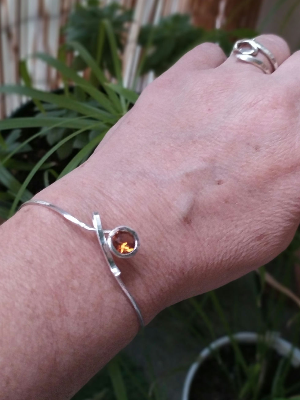 Miniatura: Pulsera de plata 925° y citrino