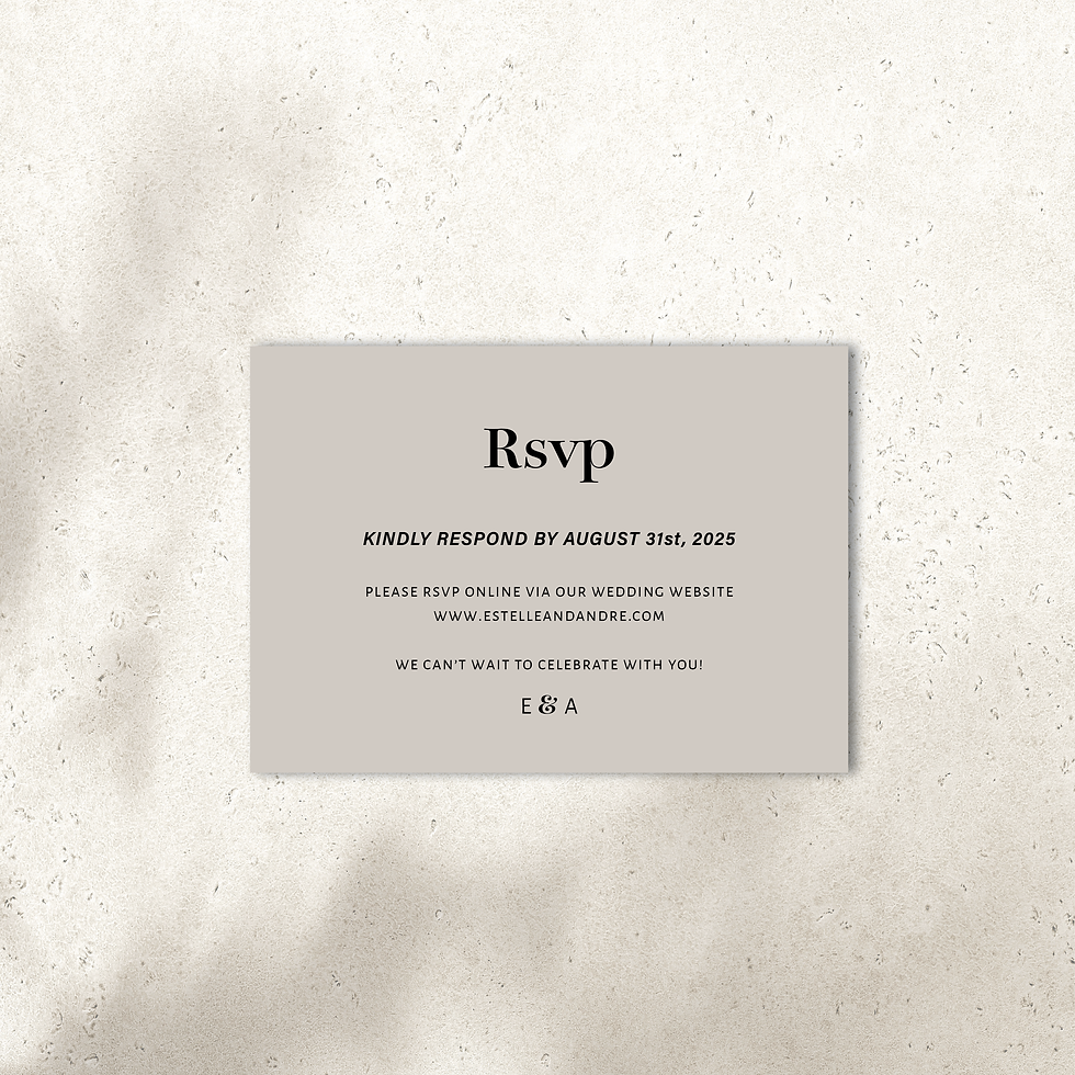 fleur noir rsvp card
