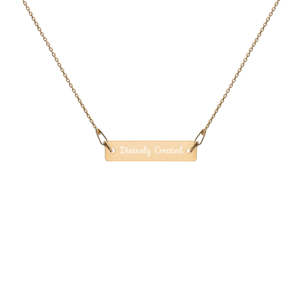Engraved  Bar Chain Necklace