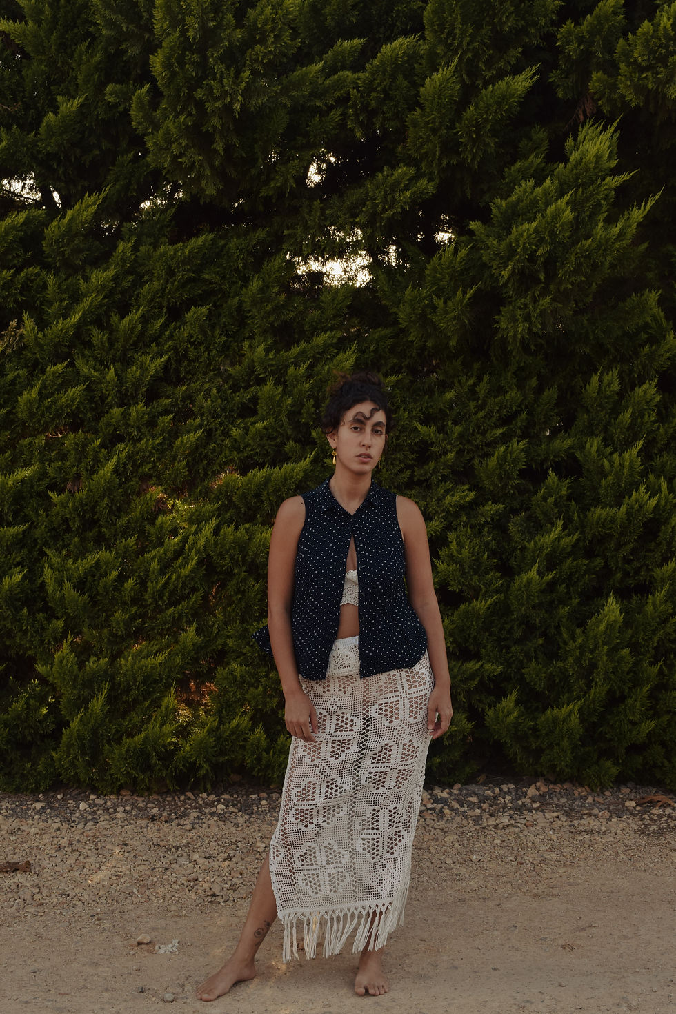 Thumbnail: Geometric Crochet Fringe Skirt